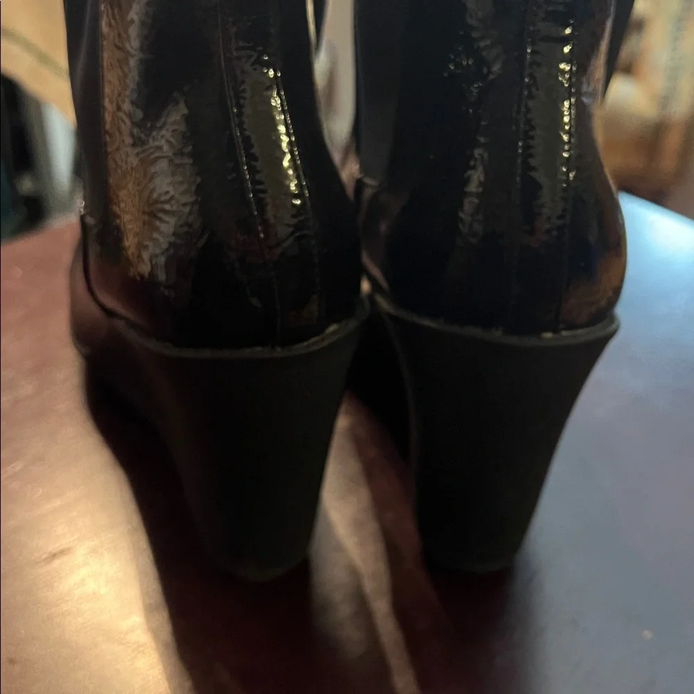 Black Patent Leather Ankle Boots - Picture 4 of 7